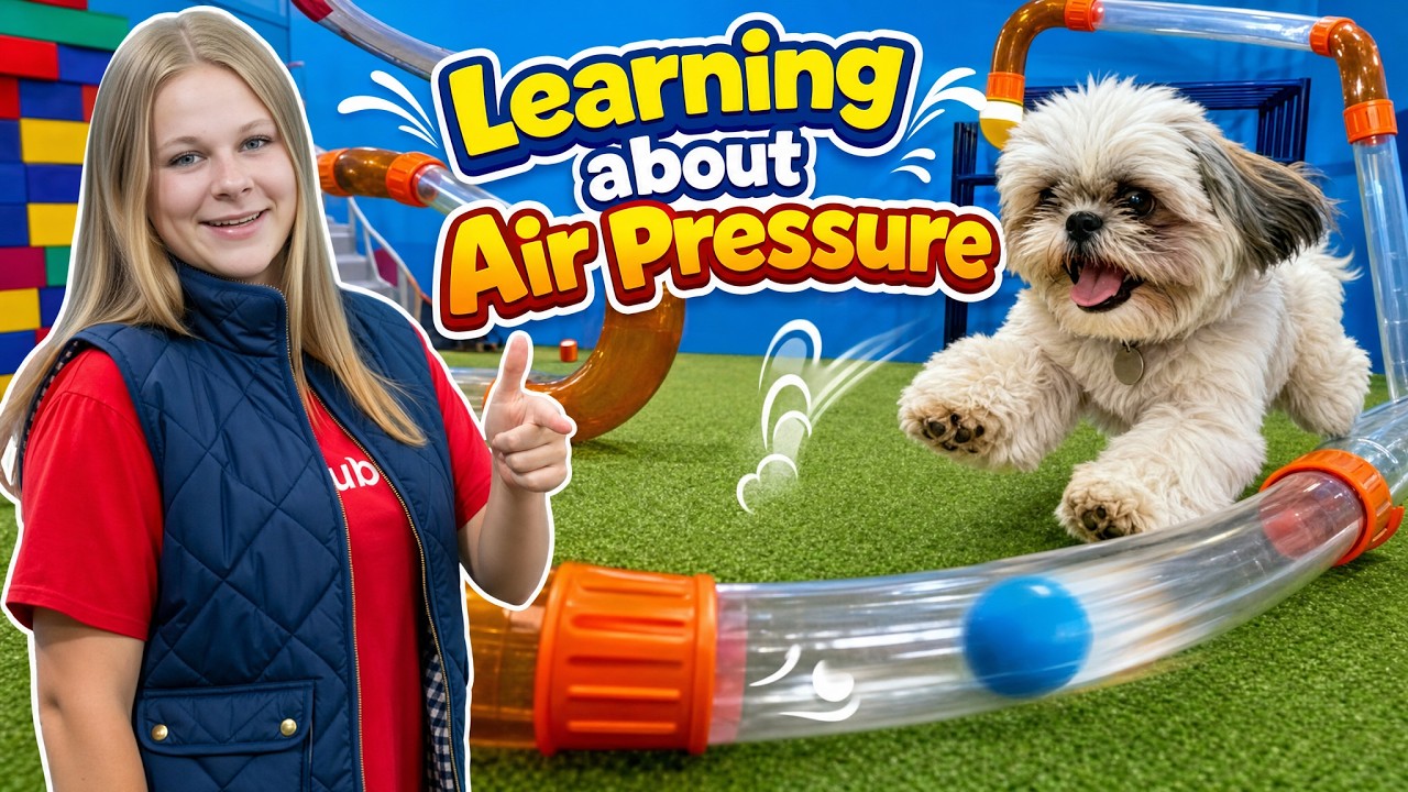 Assistant Teaches About Air Pressure With her Dogs Wiggles, Waggles and Waffles