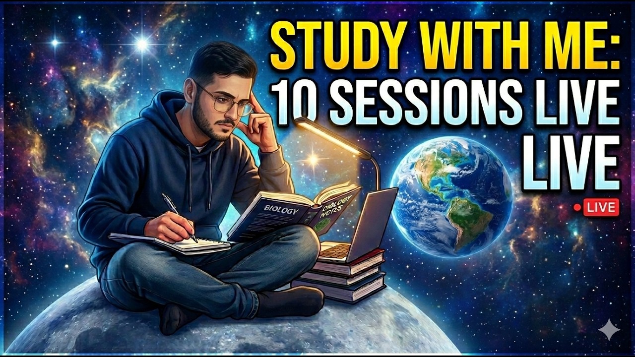 |🔴LIVE|📚👨🏻‍⚕️STUDY WITH ME | ⏲️ POMODORO TIMER 60/10 |10 SESSIONS  |