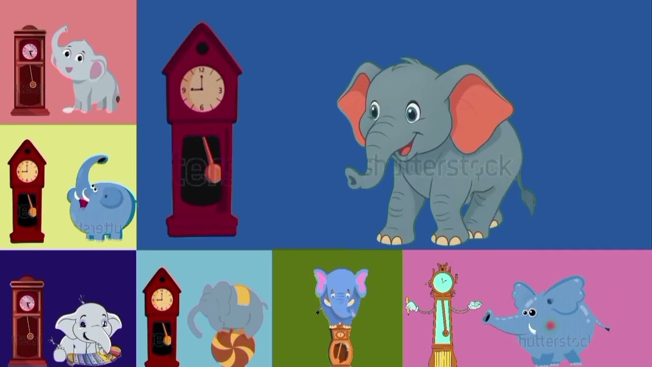 HICKORY Dickory Song Cartoon Animal Elephant ‼️
