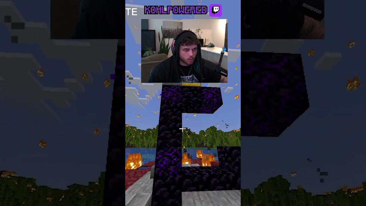 Minecraft, but if chat spells "fire" it rains from the sky...