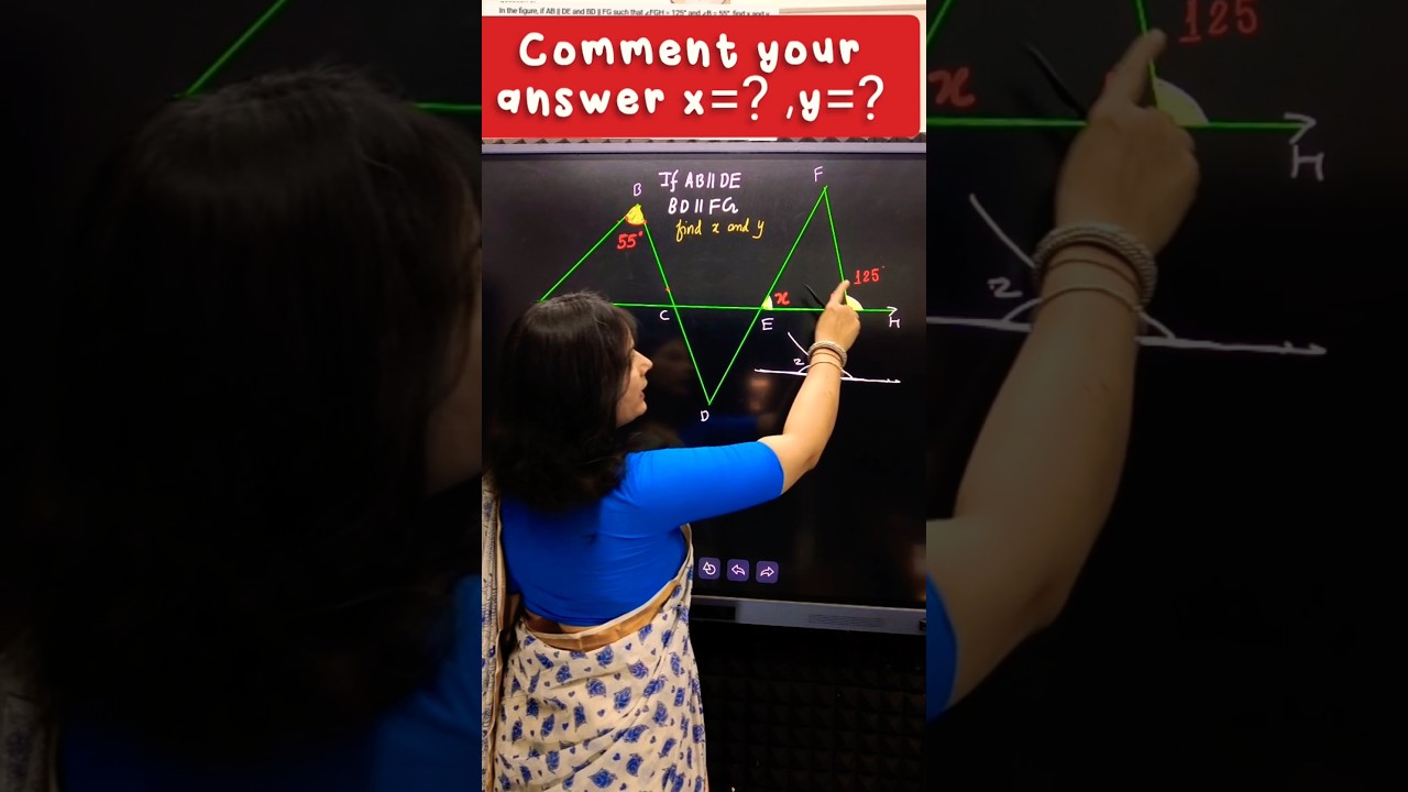 Super easy way to solve lines and angles questions | Lines and Angles #geometry #shorts #fun #viral