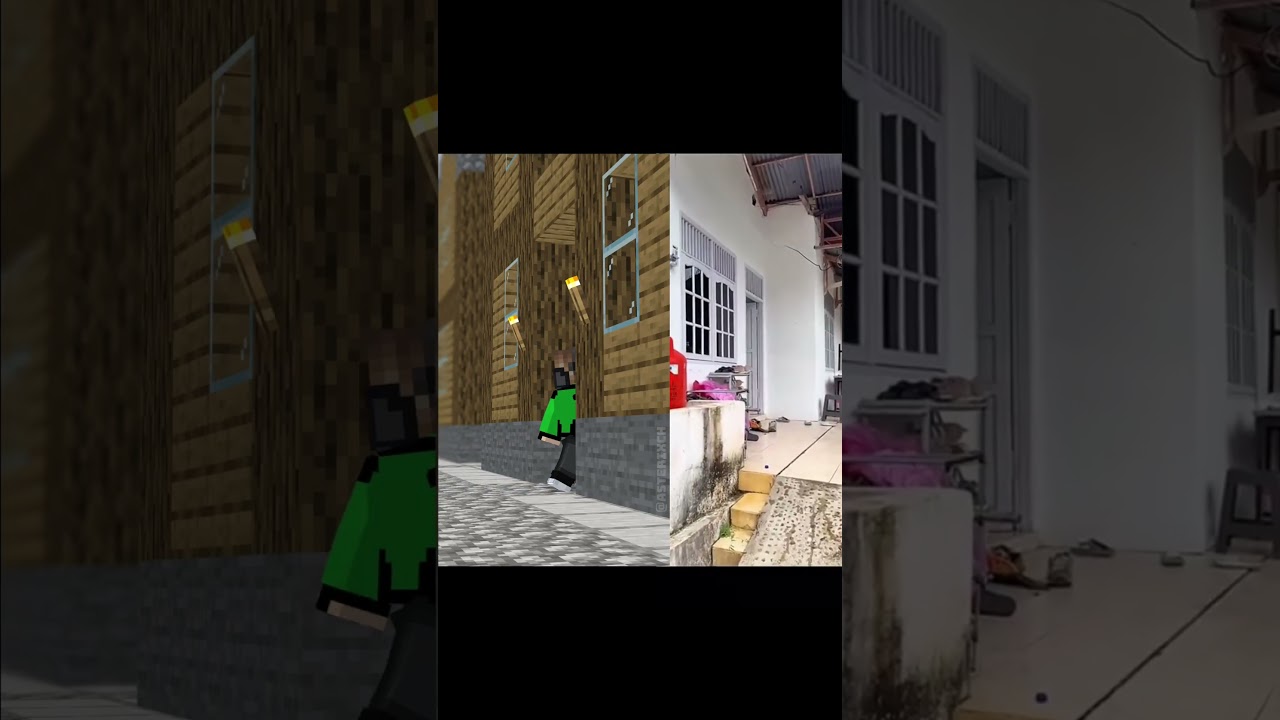 Animasi vs Original - salah masuk rumah #shorts #minecraft
