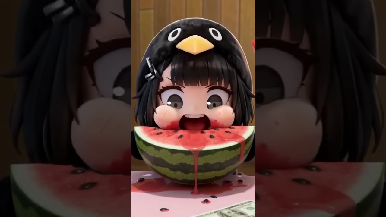 【理不尽アニメ】ググガガにズルしても負けるヤツ　スイカ早食い対決（どうぶつの森でアニメ）