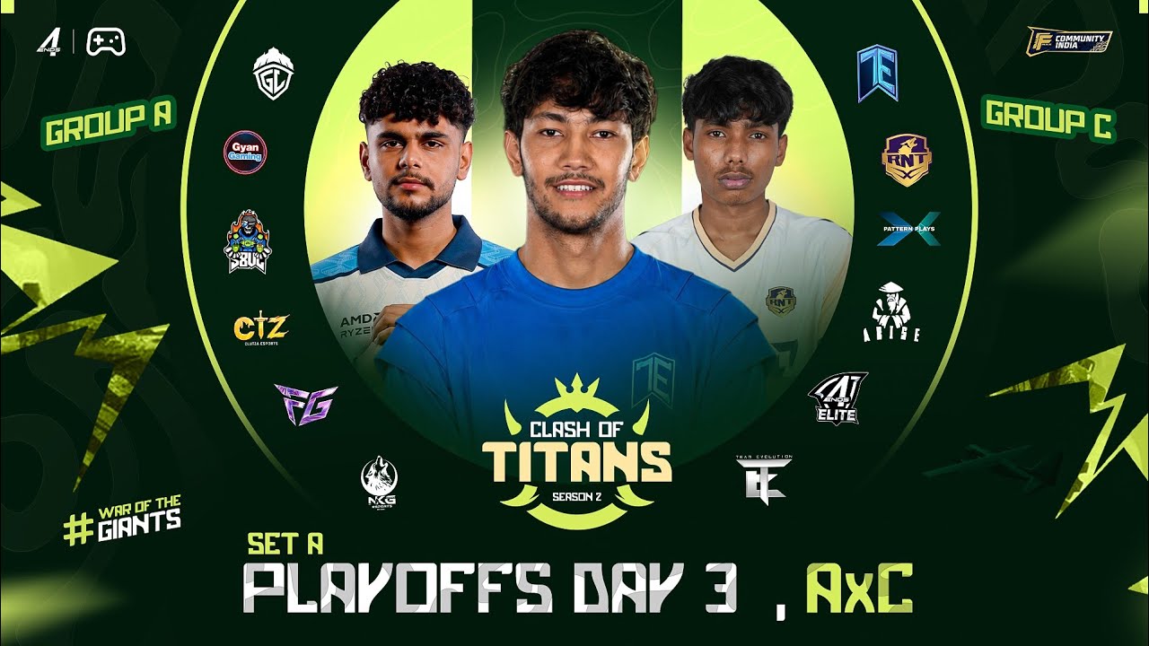 CLASH OF TITANS S2 | SET A | GROUP C × A | ₹1,00,000 PP | Free Fire MAX | 4Ends.TV