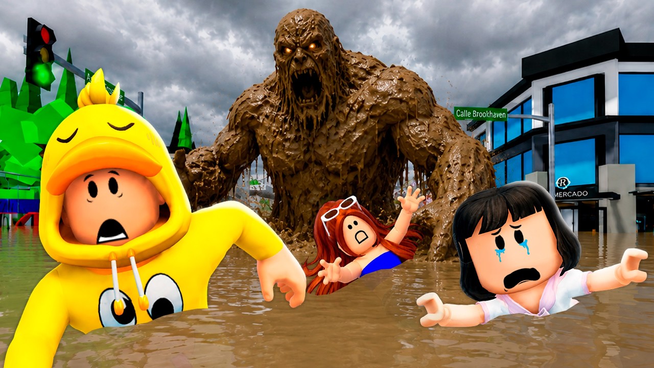 SOBREVIVIMOS al ATAQUE del MONSTRUO de la INUNDACION en Brookhaven Roblox
