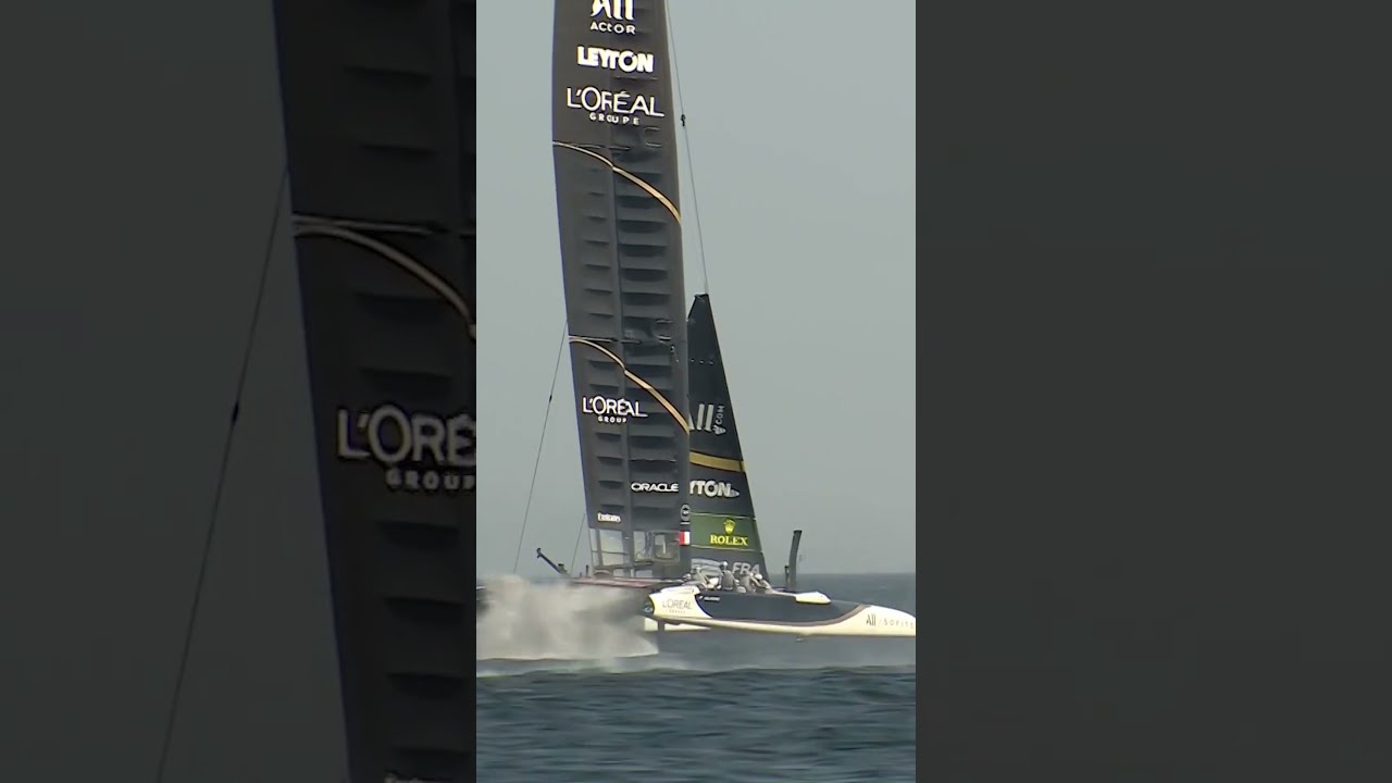 HUGE high-speed nosedive!😳 DS Team France crashed out of practice last time out in Sassnitz #SailGP