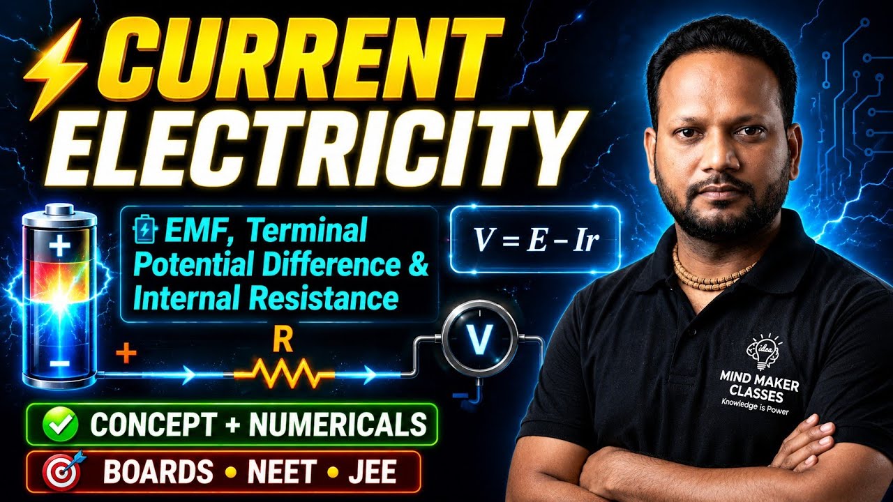 ⚡ Current Electricity | EMF, Terminal Potential Difference & Internal Resistance | Class 12 |#neet