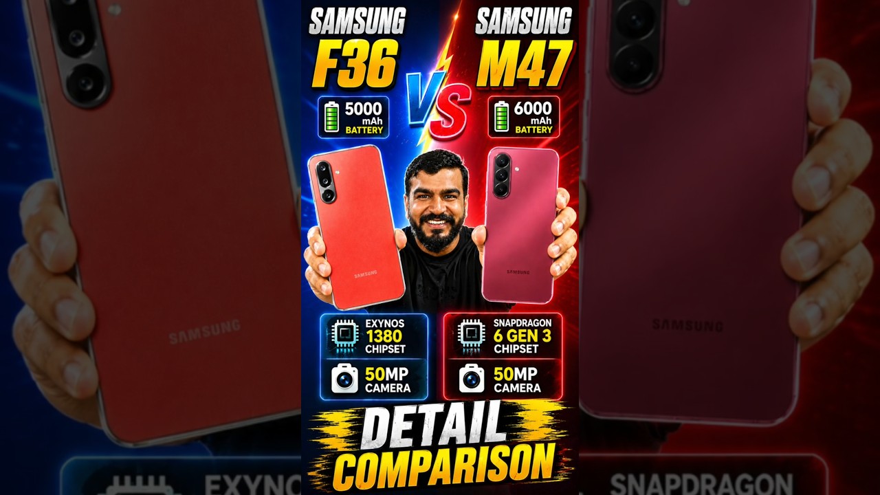 Samsung M47 vs Samsung F36 Detail Comparison#Shorts #ShortsFeed #ShortsVideo #SamsungM47 #SamsungF36