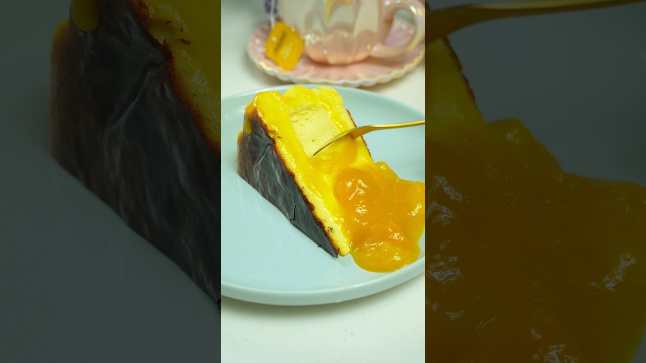 Mango Basque Burnt Cheesecake.   #cheesecake #dessert #recipe #mango