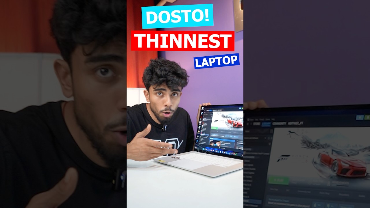 Trying Gaming on Thinnest AI Laptop #shorts