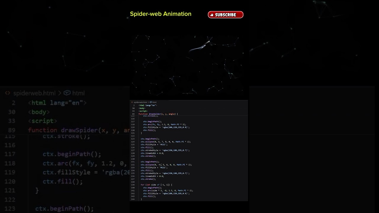 Spider Web follows your Cursor! 🕷️ #shorts | HTML | CSS  | JavaScript