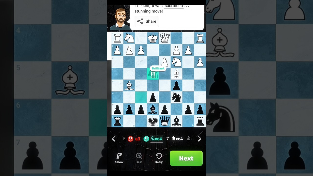 brilliant knight sacrifice chess game! ♟️🔥 | Road to 2000