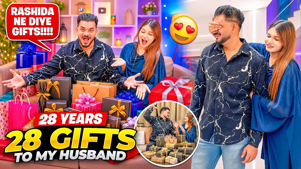 28 years 28 Gifts To My Husband 😍| Rashida Ne Diye Gifts | Fokats | Abresh & Zeeshan