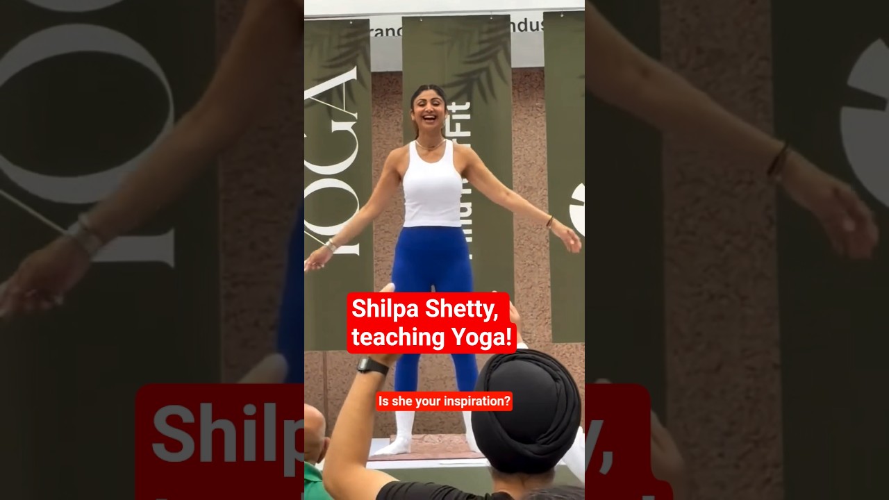 #shilpashetty teaching #yoga in #gurugram 💪 #fitness #yogaday #motivation #yt #shorts #wellness