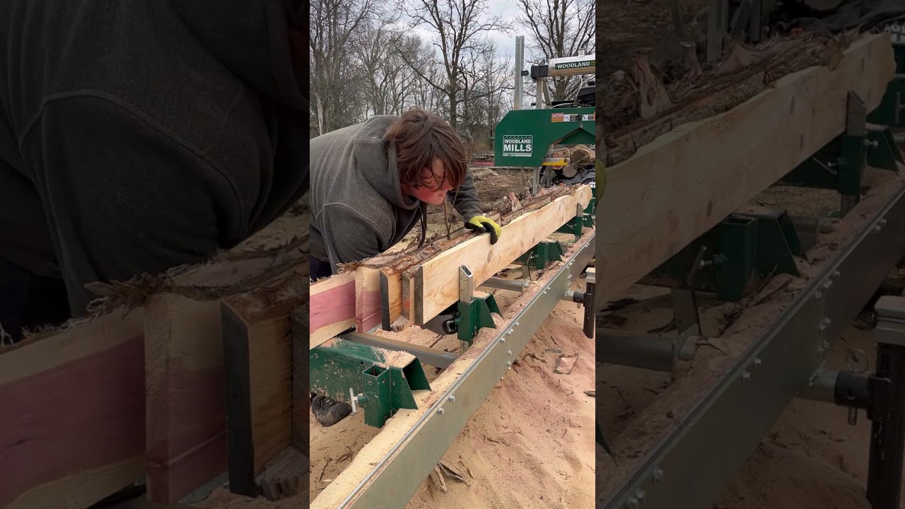 Tuning some live edge off cuts into planks on the Woodland Mills HM126 Sawmill!