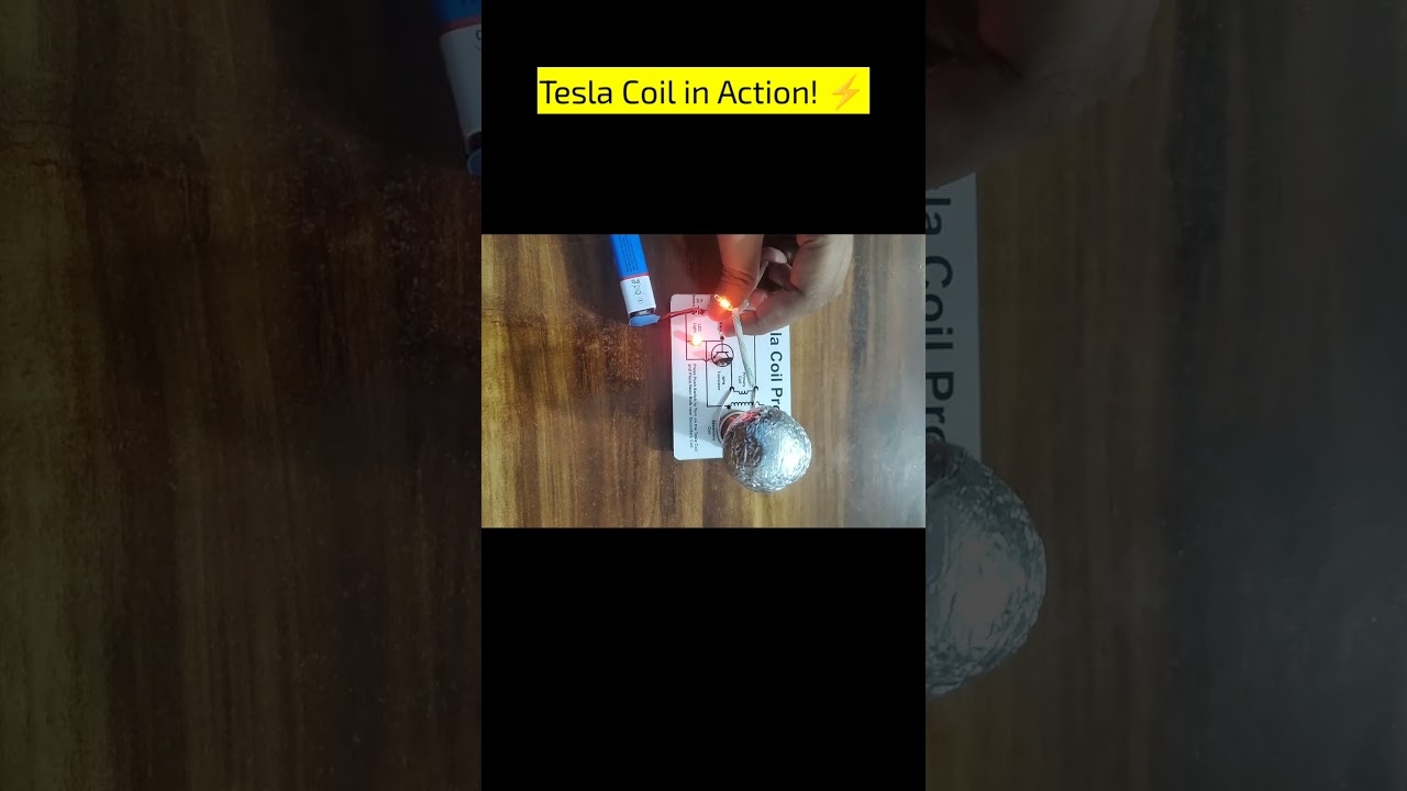 ⚡ Tesla Coil in Action! ⚡ #diyelectronics #electronicsengineering #circuitdesign #electroniccircuit