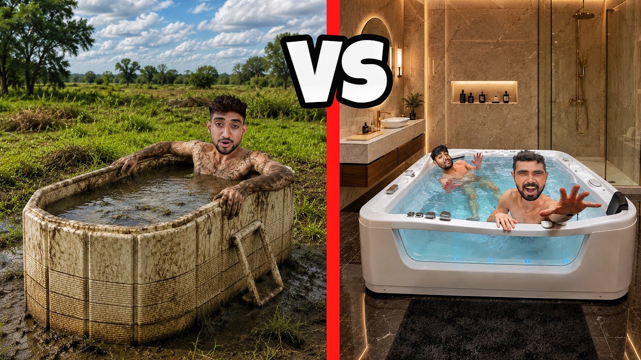 Low Budget vs High Budget Bathtub Overnight Survival Challenge