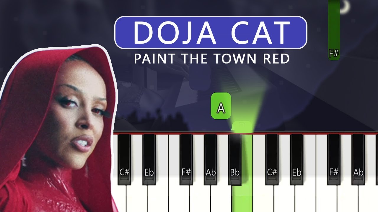 Doja cat - Piano - Paint the town red - Easy tutorial