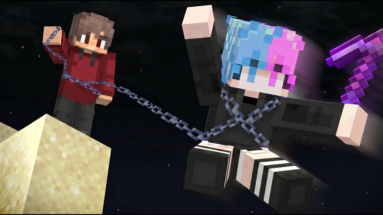 Minecraft, aber wir sind aneinander gekettet