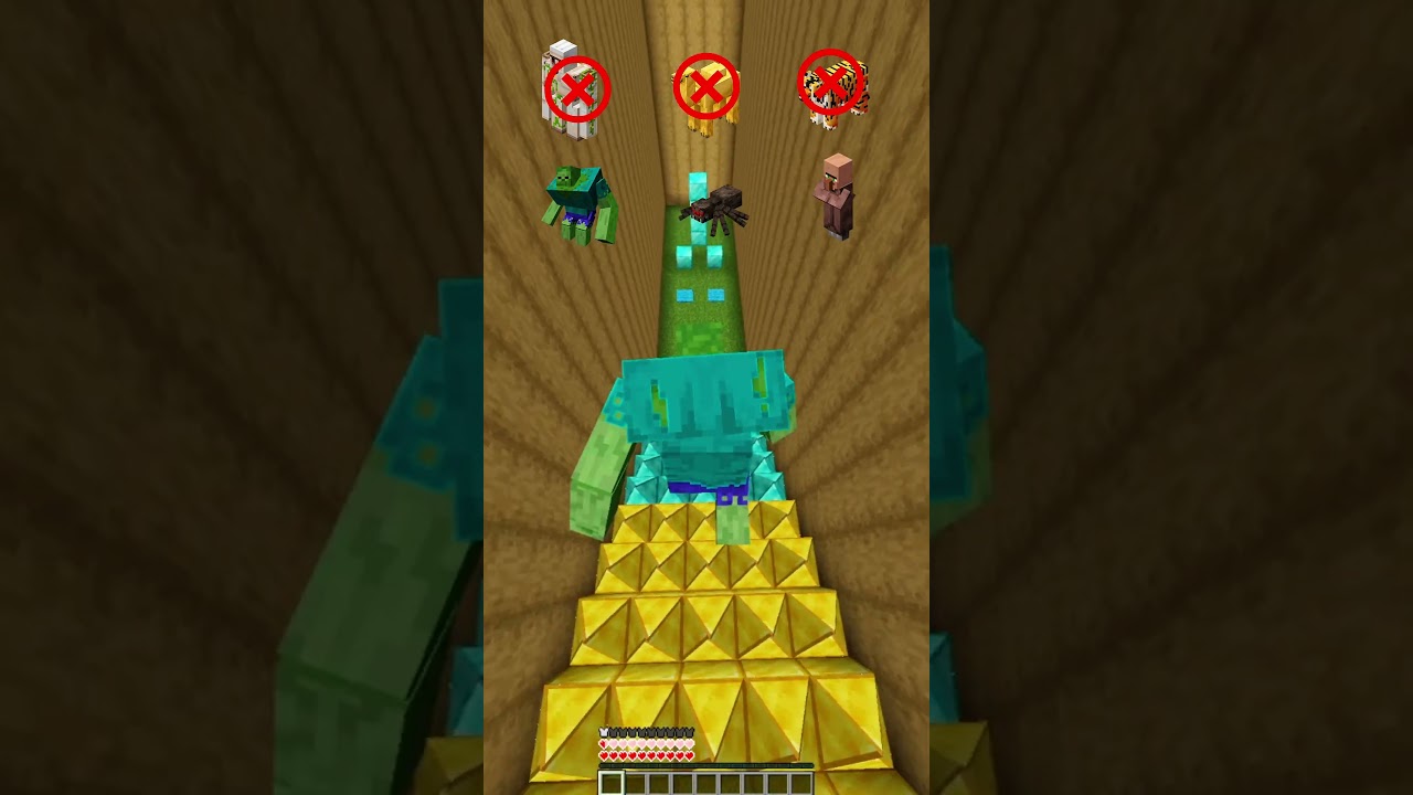 Minecraft : Spikes Vs Mobs Survive 😂 Wait For It..#minecraft #shorts