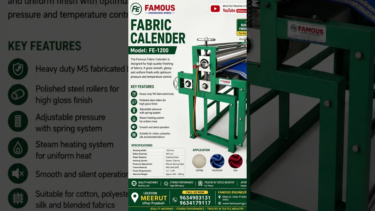 Fabric Calendering machine #textilefinishing