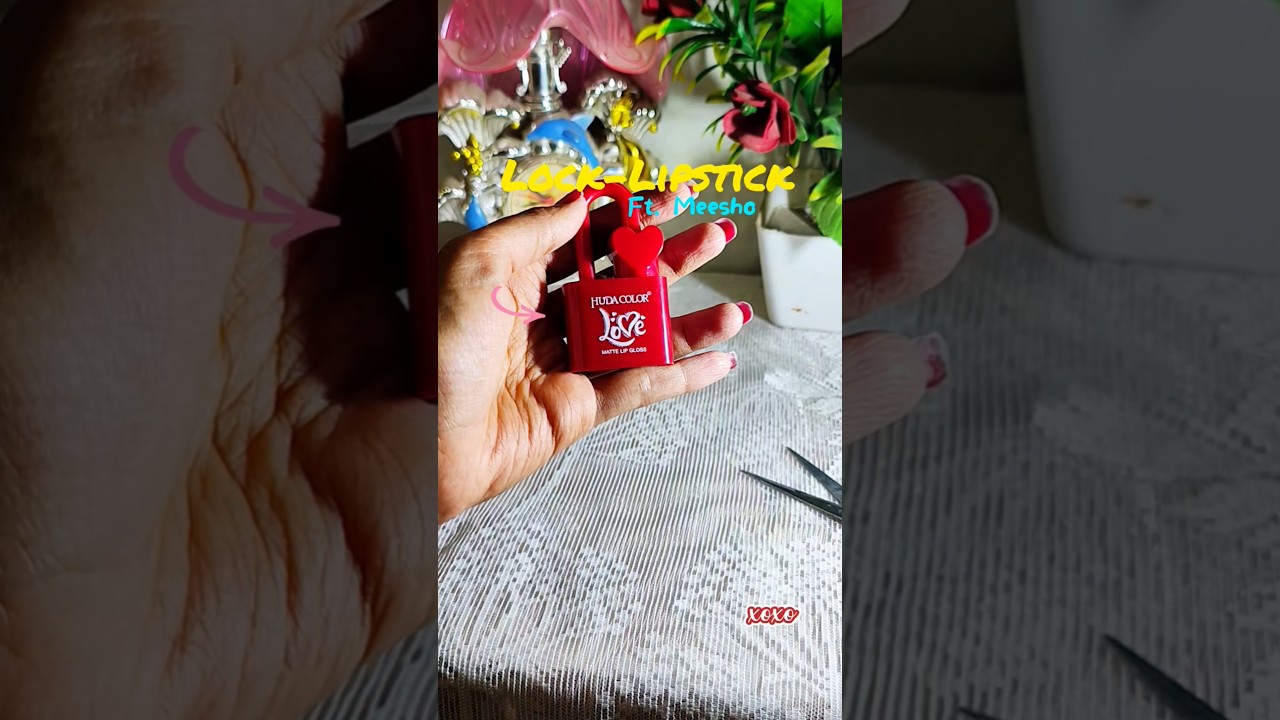 Viral Lock shape lipstick 💄 #meesho #makeup #haul #unboxing #shorts #viral #yt #nails #makeup