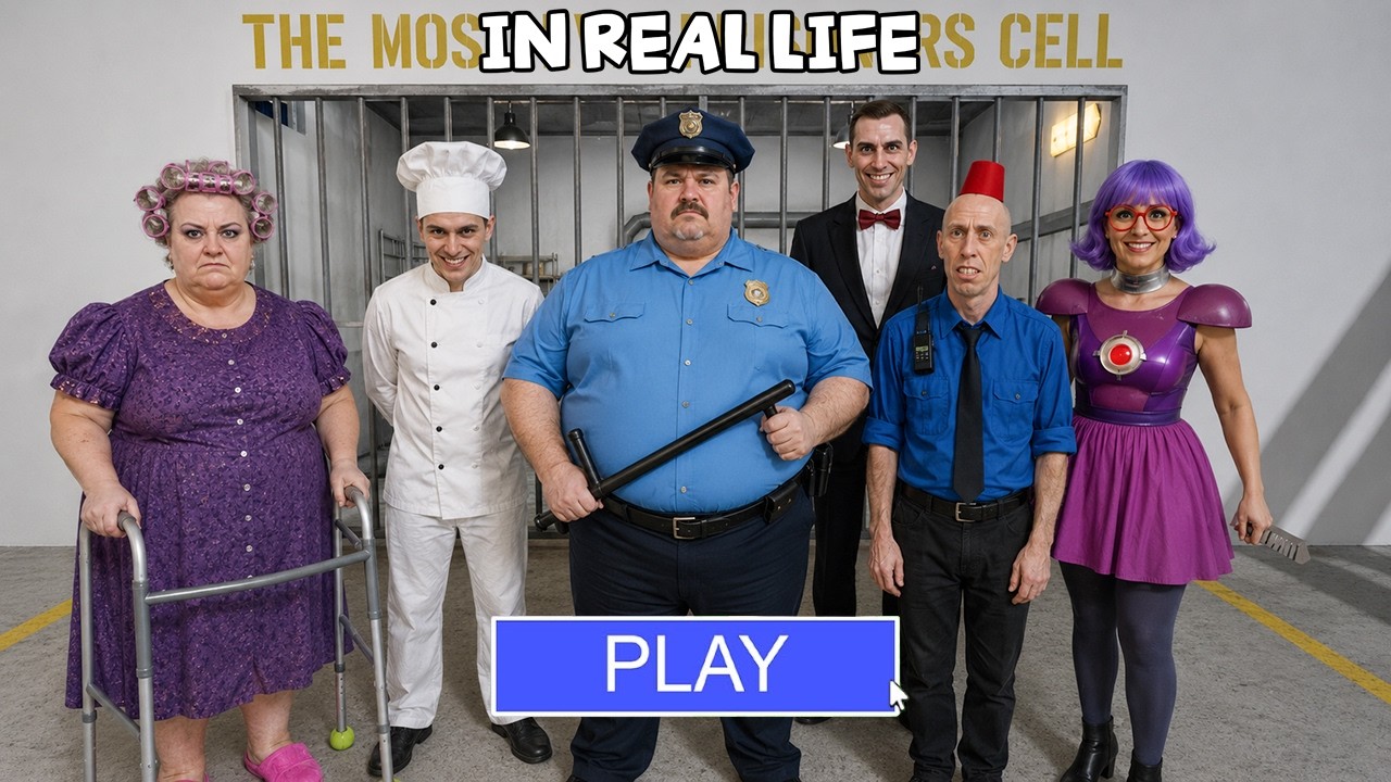 All Morphs In Real Life BARRY'S PRISON RUN OBBY: Papa Pizza, Grumpy Gran, Ani-Tron, Mr Funny