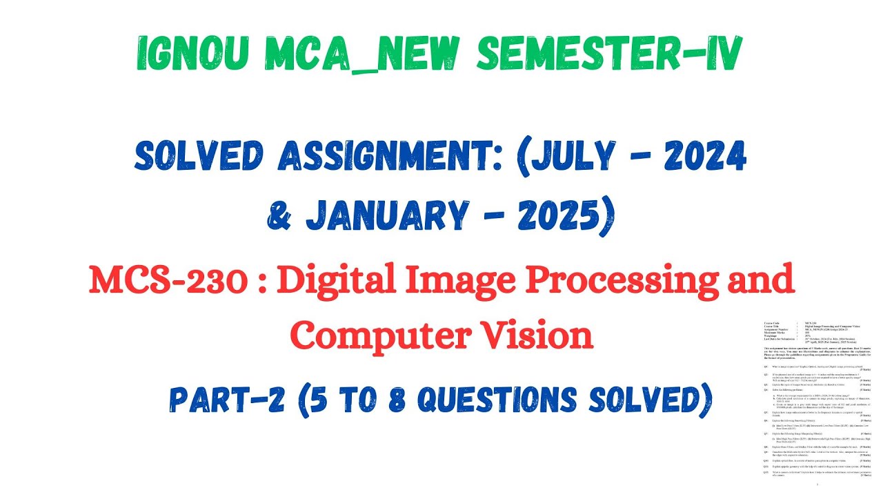 IGNOU MCA | Fourth Semester | MCS 230 Solved assignment 2024-2025 | PDF attached