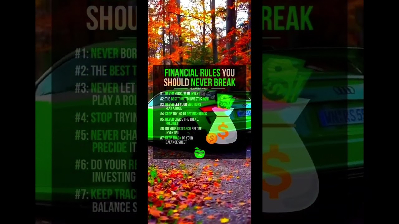 Do not break these financial rules #rich #buisness #consistency #workhard #finance