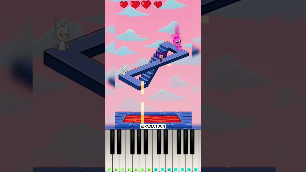 Endless Stairs! 🤯 Sprunki Illusion @PADLOTOON - Piano Tutorial