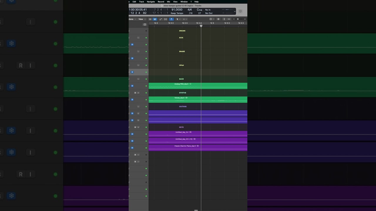 A beat with a simple melody from a guitar