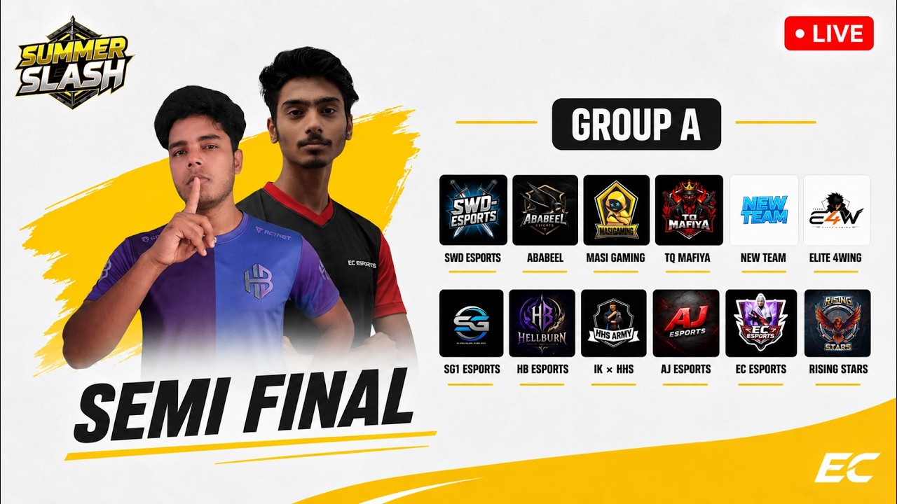 SUMMER CLASH | SEMI FINAL | FREE FIRE MAX ESPORTS GROUP A