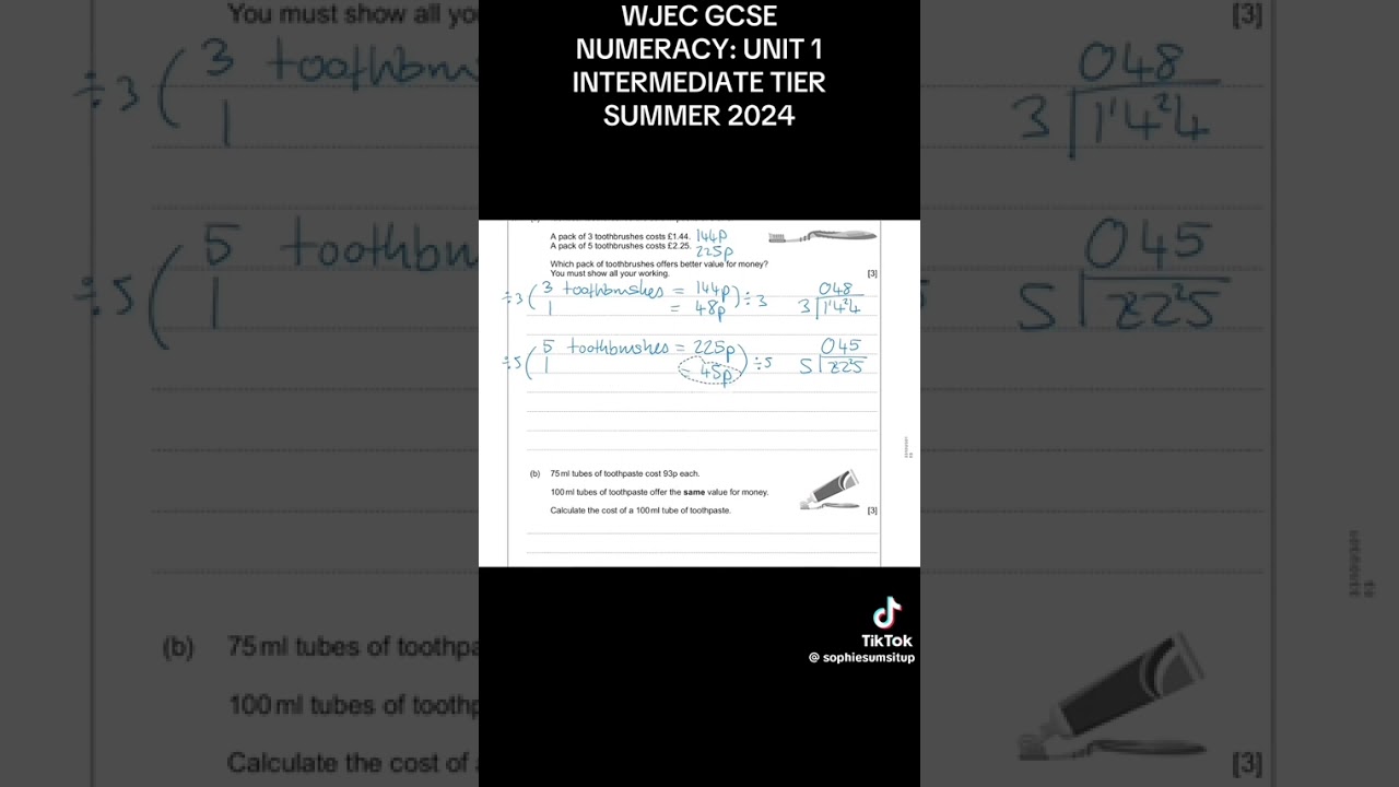 GCSE Numeracy: Unit 1 Intermediate Tier Step-by-Step Walkthrough #maths 