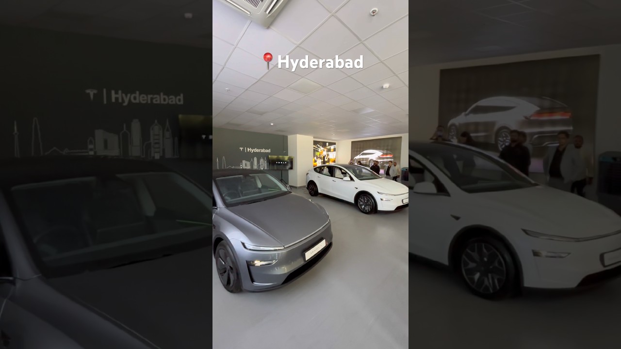Tesla showroom in Hyderabad #hyderabad #tesla #cars #yt #ytshorts #subscribe #shorts