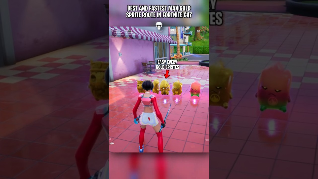 BEST AND FASTEST GOLD SPRITE ROUTE in Fortnite Chapter 7 Season 3 💀 #fortnite #fortniteclips