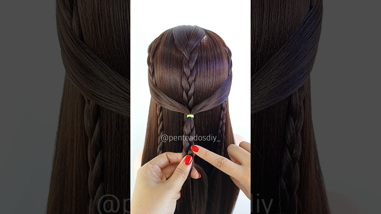 Simple and elegant hairstyle 🎀 #braids #beauty #hair #viral #hairstyles