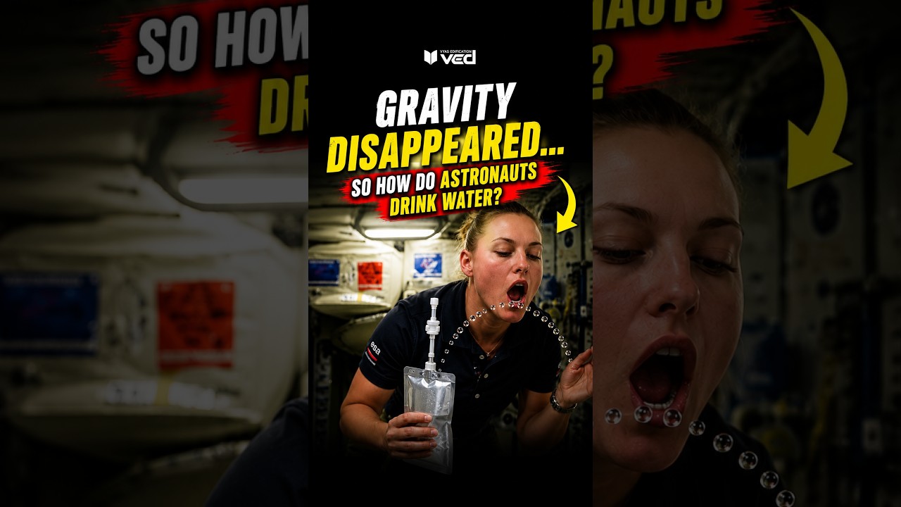 Gravity Disappeared… So How Do Astronauts Drink Water? 🚀💧🤯 | Space Physics Explained #shorts