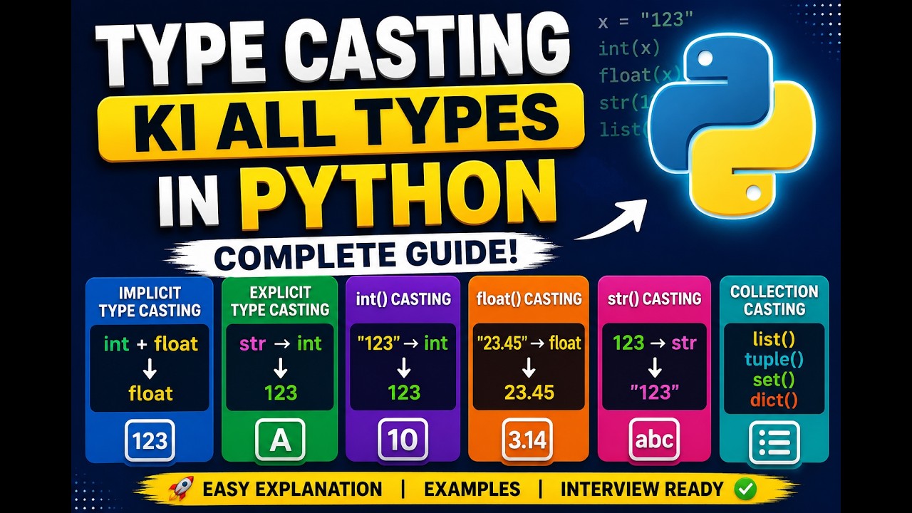 Type Casting in Python All Types Explained 🤯🐍 | All Types Made Easy!