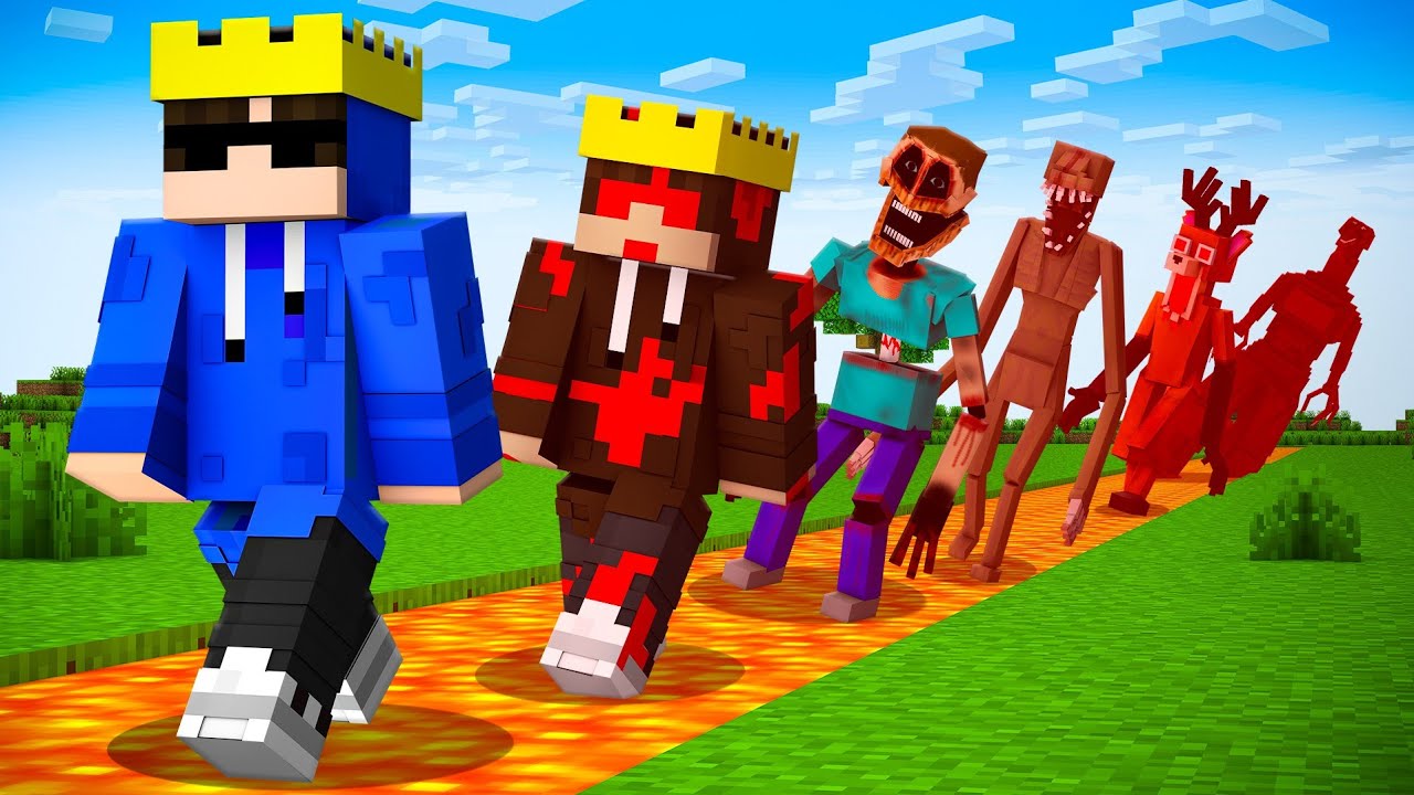 Minecraft But Damage = Famous Scary Monsters