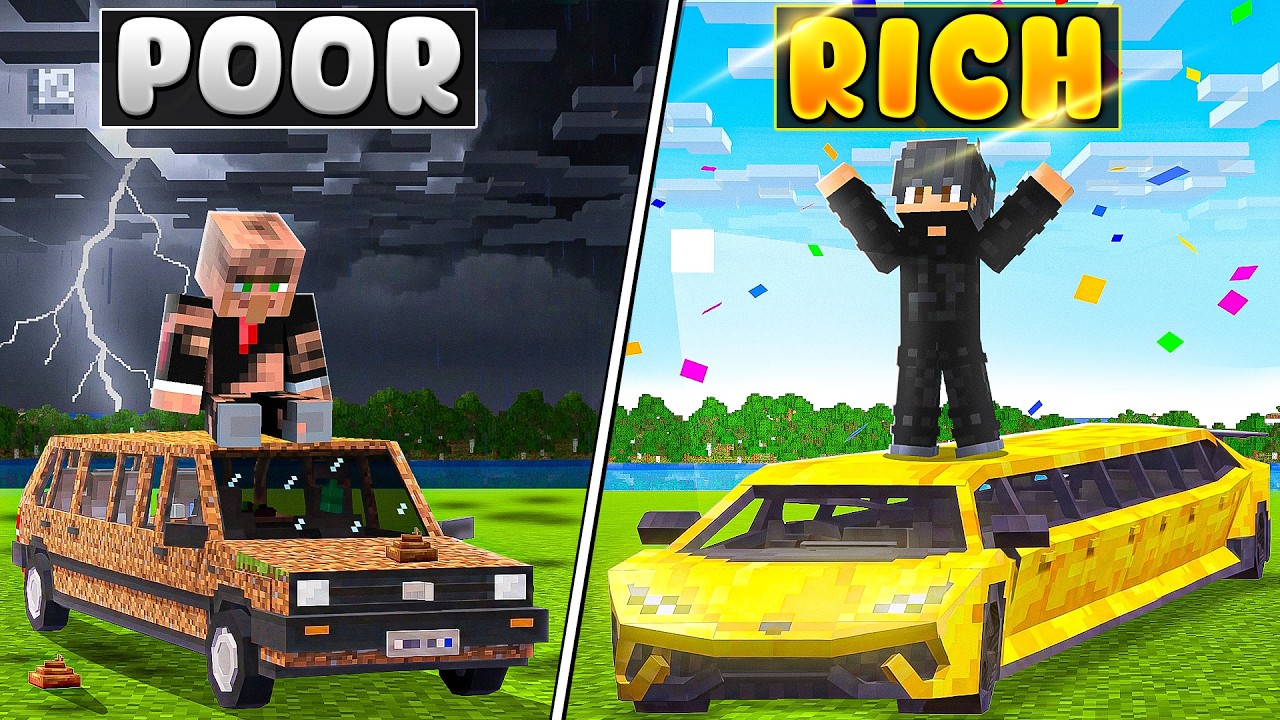 POOR vs RICH Longest Car Battle in Minecraft!