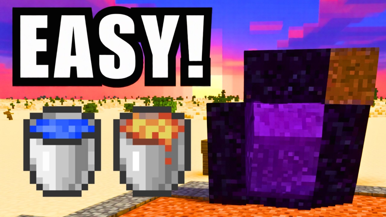 How To Make A NETHER PORTAL With WATER & LAVA