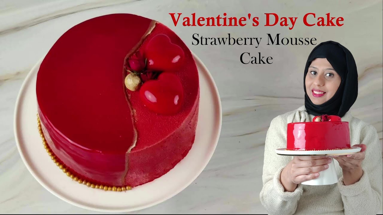 Valentine's Day CAKE Idea | Strawberry MOUSSE Cake