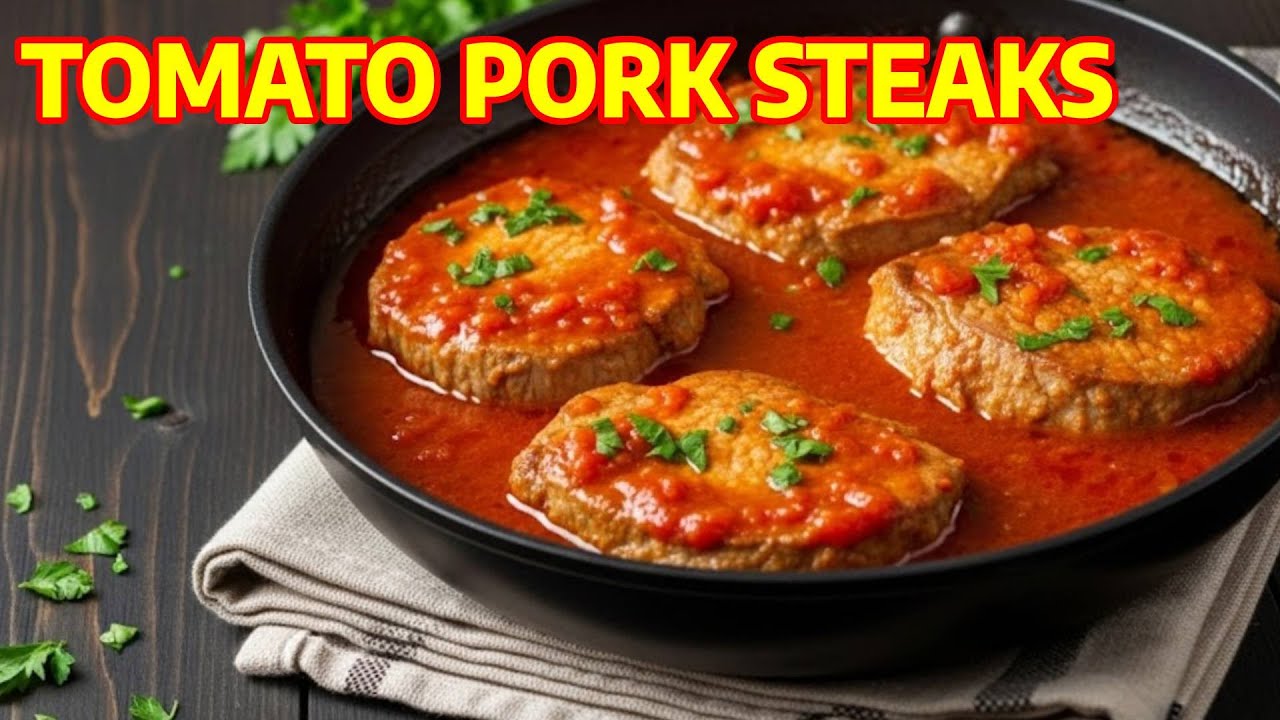 SUPER Easy Pork Loin Recipe with Tomato Sauce (HOW to Cook Pork Loin in the Pan!)