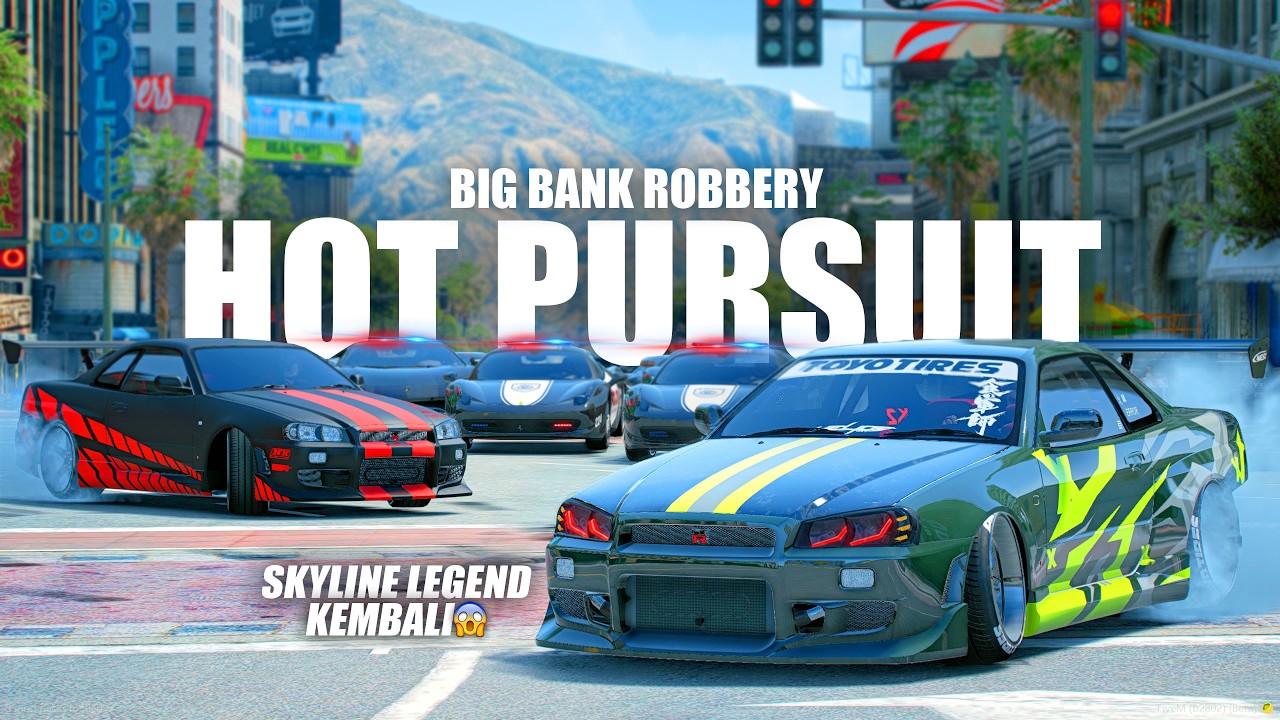 AKSI KEI OCONNER BERSAMA SKYLINE LEGENDARIS TWIN TURBO PERAMPOKAN BANK BESAR - GTA 5 ROLEPLAY