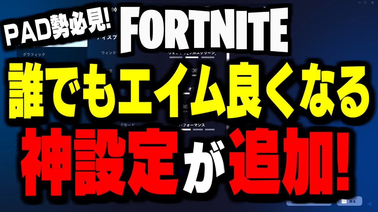 【公式チート】この新設定をオンにするだけで”PADのエイムが激変”します【フォートナイト/Fortnite】