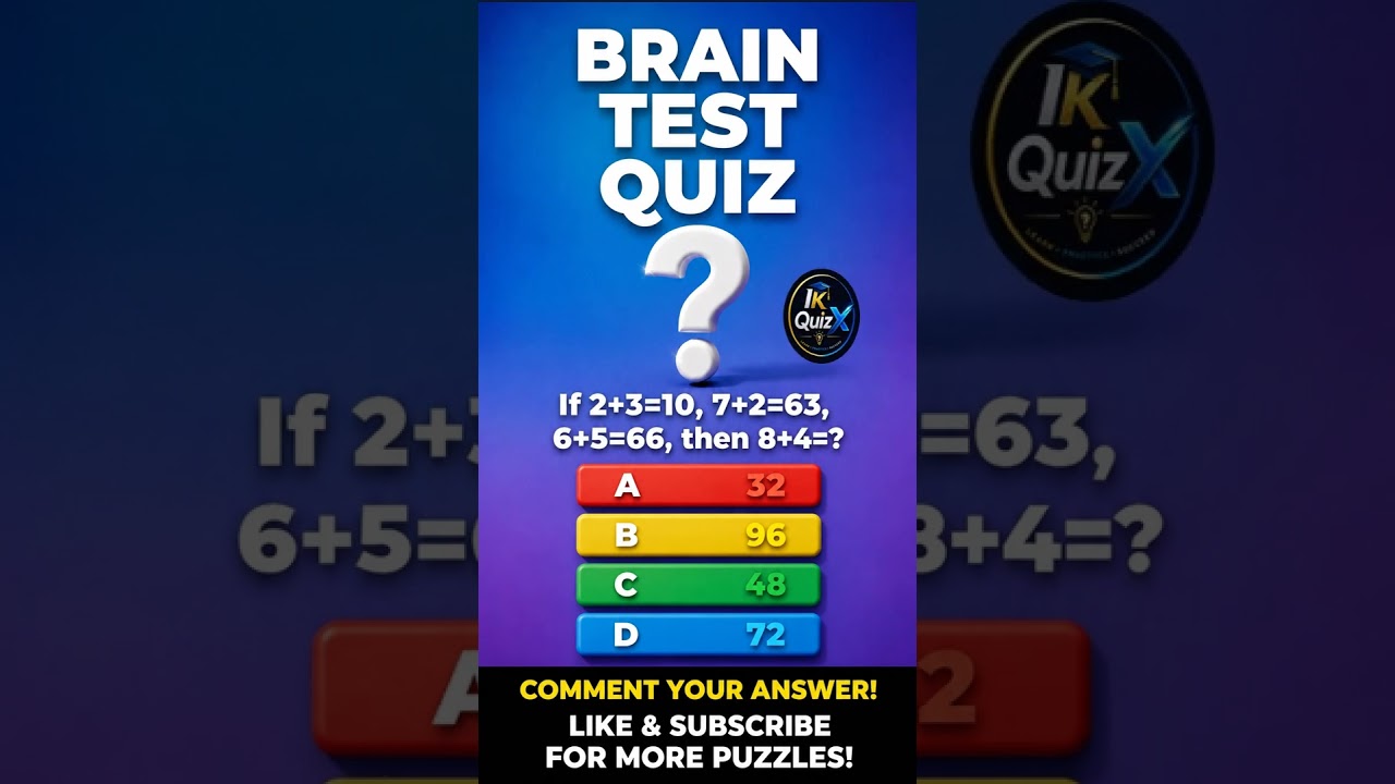 Brain Test |Test Your Brain Power| #braintest #brain #basicproblems #mathpuzzle #mathproblem