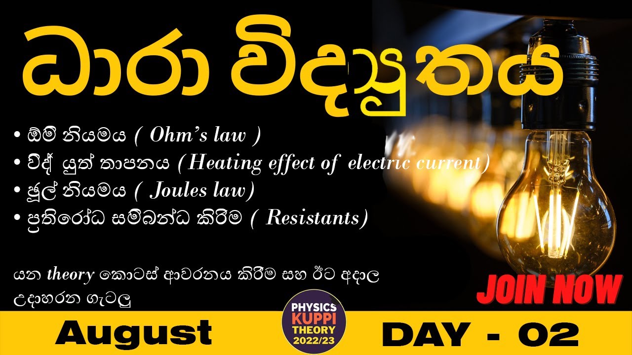 AL Physics Current Electricity (ධාරා විද්‍යුතය) - DAY 02 | Theory Class | Physics Kuppi