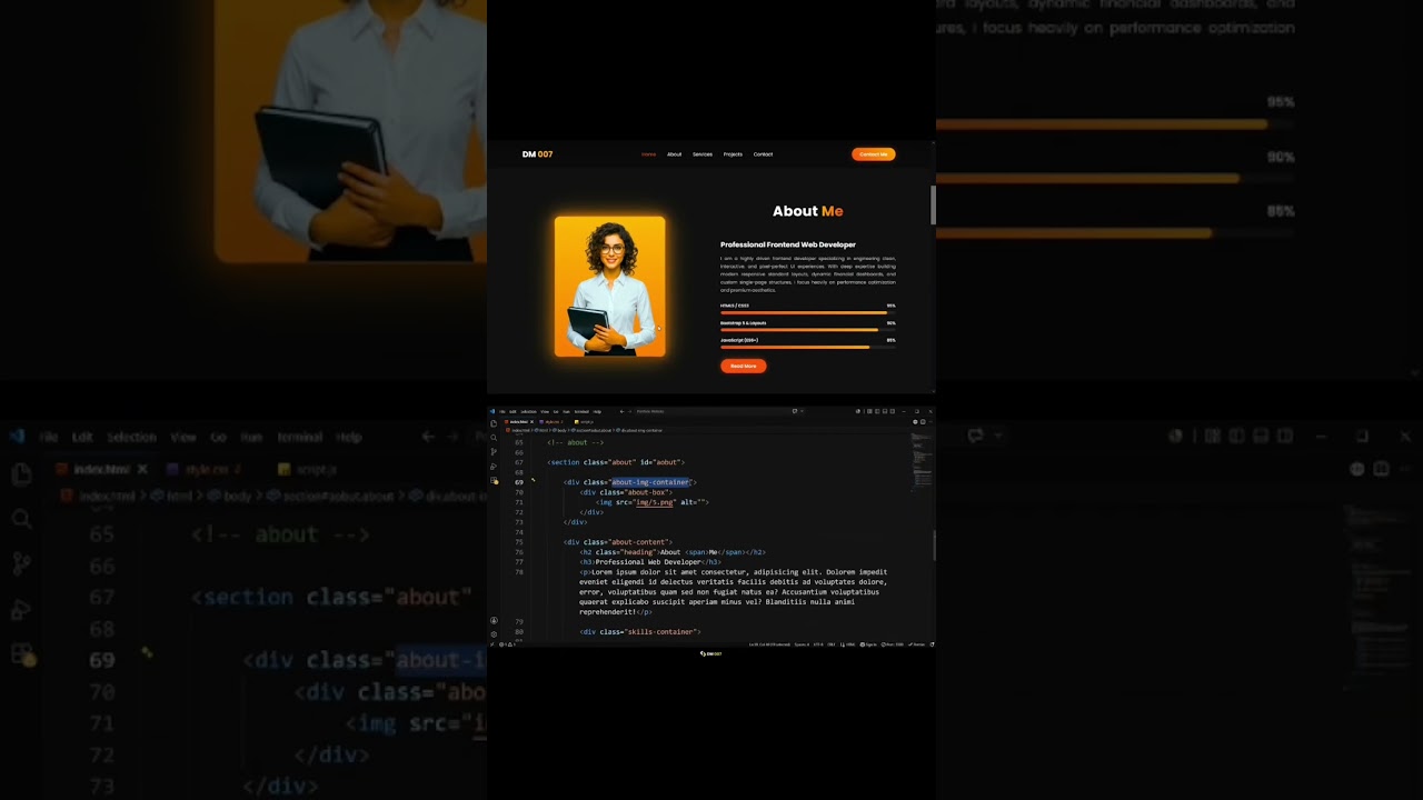 Portfolio Website About page #coding #creativewebsite #webdesign #staticwebsite #webdevelopment