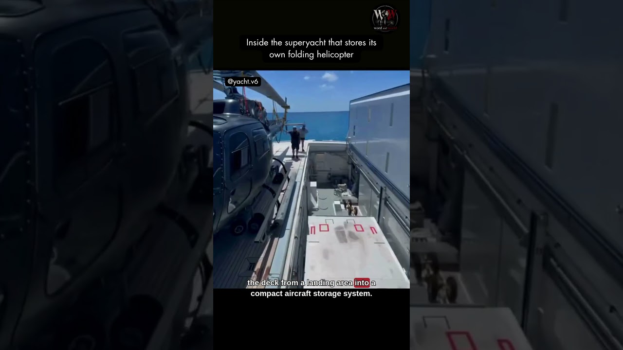49m Superyacht Has a Hidden Helicopter Hangar #luxury #superyacht