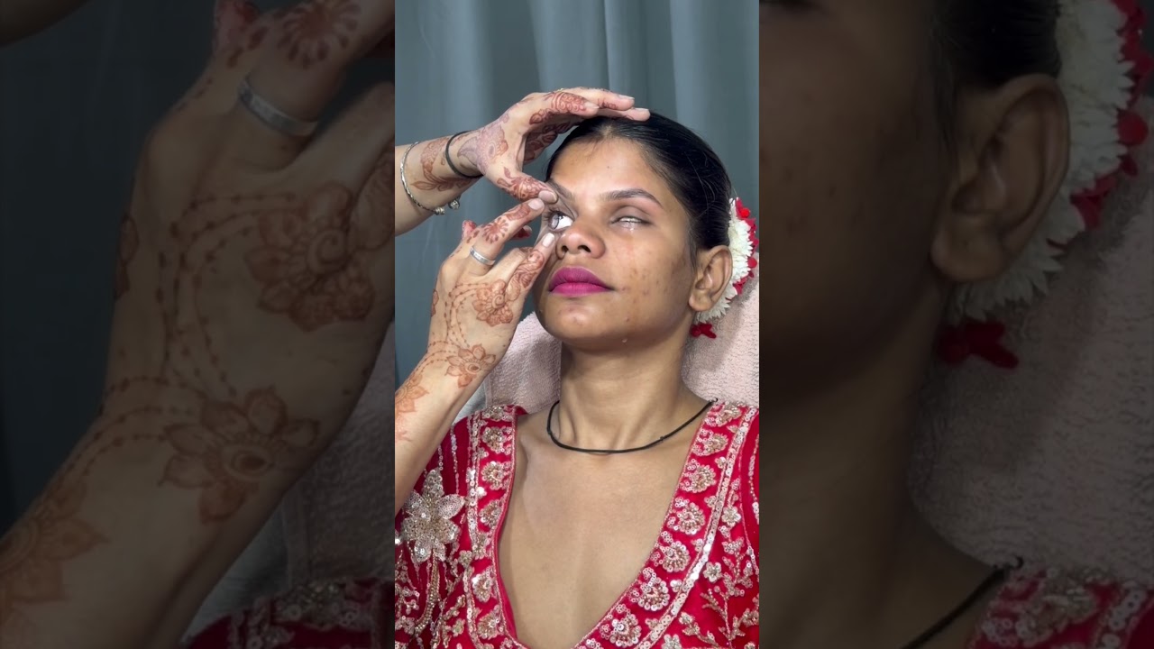 How to apply lens #youtubeshorts #lens #hemamakeover #shortsvideo #viral #bridelmakup